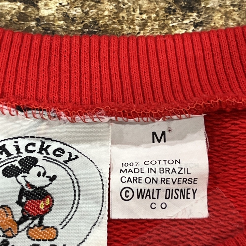 RARE 90s Mickey & Co. By JG HOOK Mickey Mouse Red Sweatshirt Jersey #42 Sz Med - Picture 7 of 16